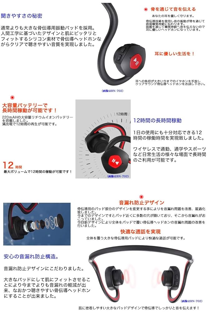 bonein日本公式★骨伝導 集音器 レンタル] bonein ボーンイン BN-802B 集音機能付き骨伝導